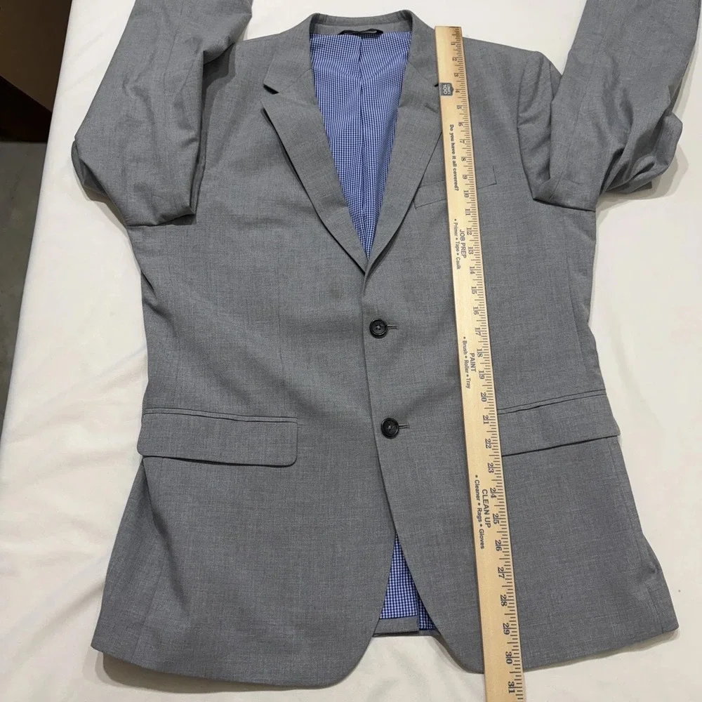 Banana Republic‎ Tailored Fit Blazer 42R Gray Sport Coat Gingham Lined